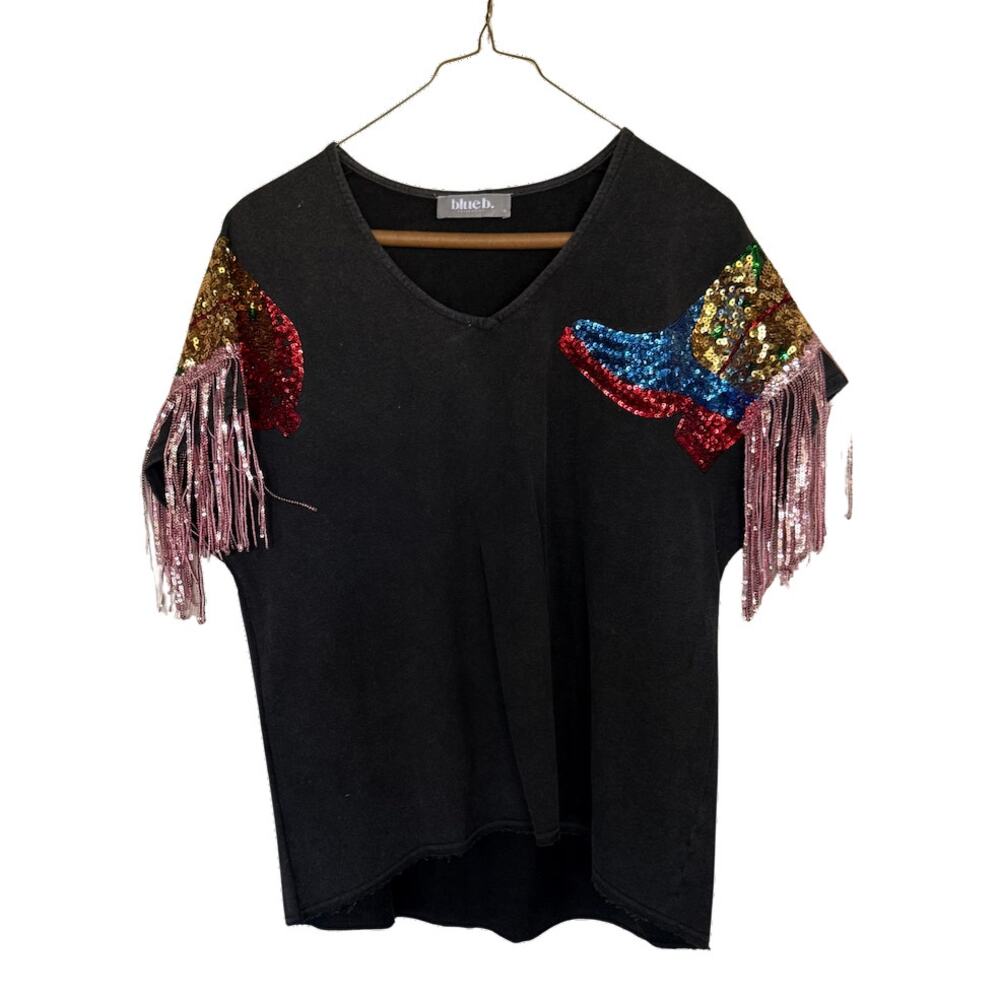 Blue B Sequin Boot Top